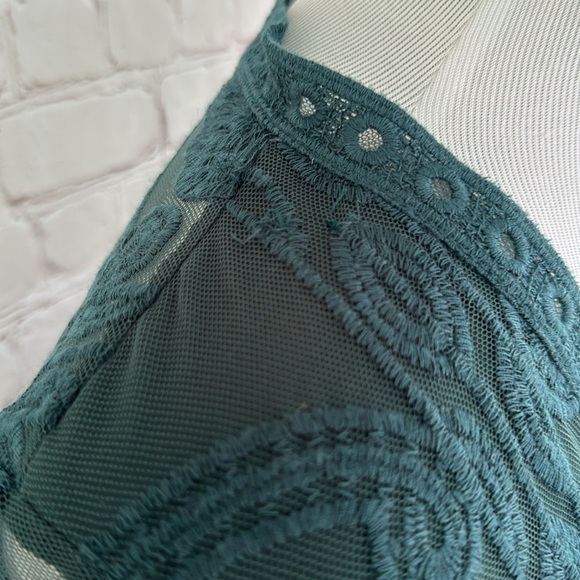 Haute Monde NWT Dark Teal Green Boho Lace Dress - Picture 11 of 13